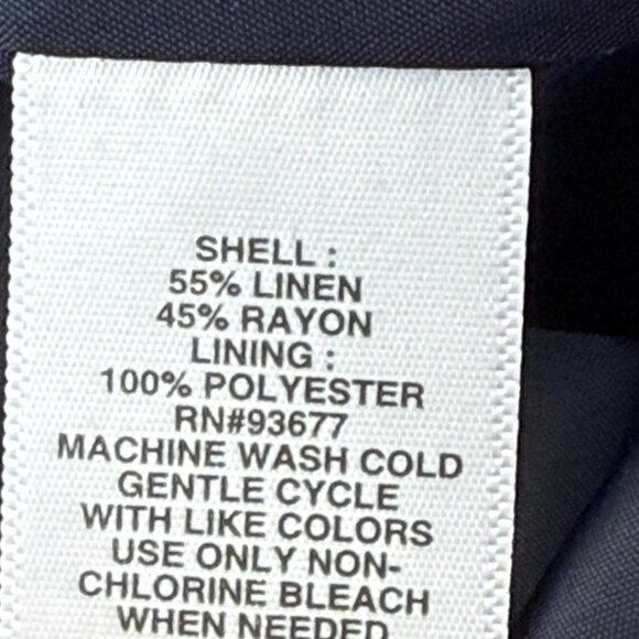 Liz Claiborne Women's Linen Blend Navy/White Dot Blazer Size 6 Notch Lapel NWT - Picture 10 of 12